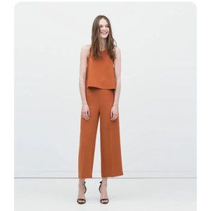 ZARA - Hight-Waisted Culottes and Top Set (Brick Orange - XS/SM)